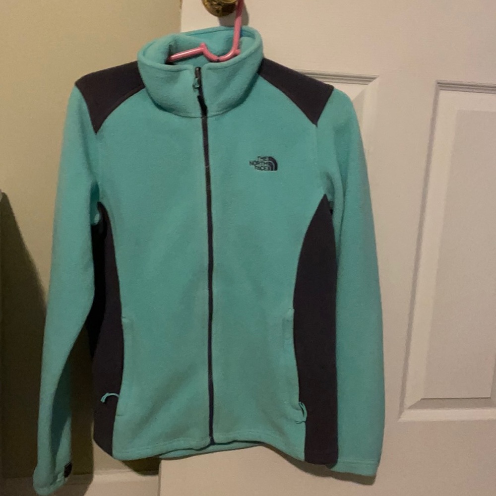 The north face blue zip up, size M